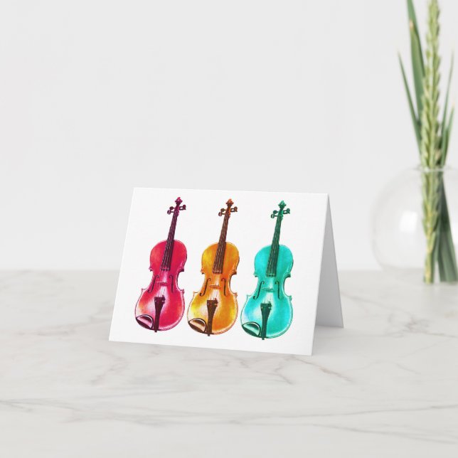 Tarjeta de nota COLORIDA BRILLANTE VIOLINS (Anverso)