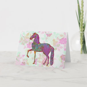 Tarjeta de nota colorida de arte del caballo de es
