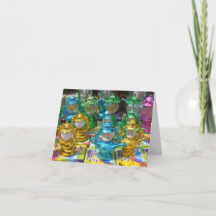 Tarjeta de nota colorida de la linterna del