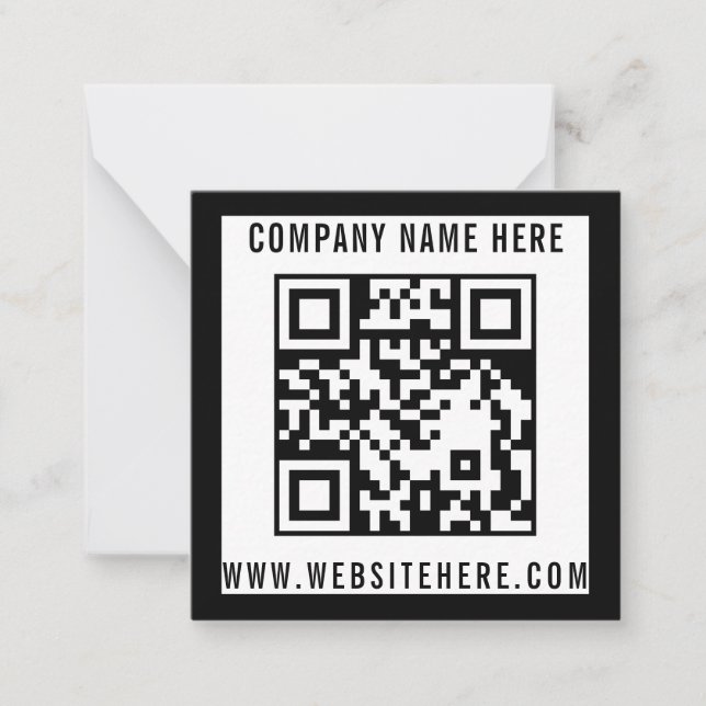 Tarjeta de nota comercial de código QR editable (Anverso)