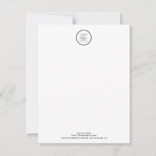 Tarjeta de nota comercial: logotipo, detalles y có
