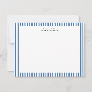Tarjeta de nota con borde de franja azul