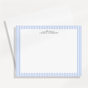 Tarjeta de nota con borde de franja azul claro