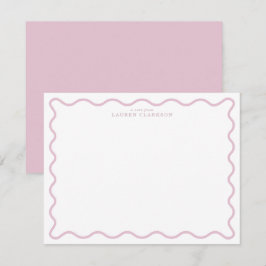 tarjeta de nota con borde ondulado rosa pastel