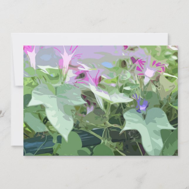 Tarjeta de nota con diseño de gloria matutina (Anverso)