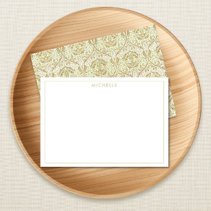 Tarjeta de nota con elegante patrón floral dorado