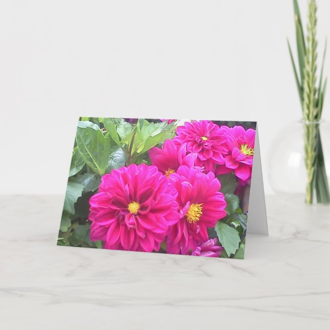 Tarjeta de nota con foto de una flor morada (Anverso)