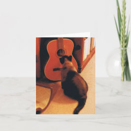 Tarjeta de nota con gato siamés