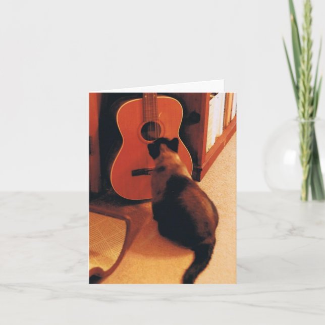 Tarjeta de nota con gato siamés (Anverso)