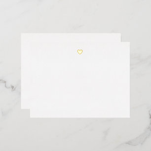 Tarjeta de nota con hoja de oro de corazón simple