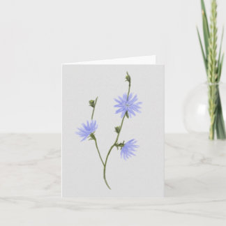 Tarjeta de nota con la pintura del Cornflower de