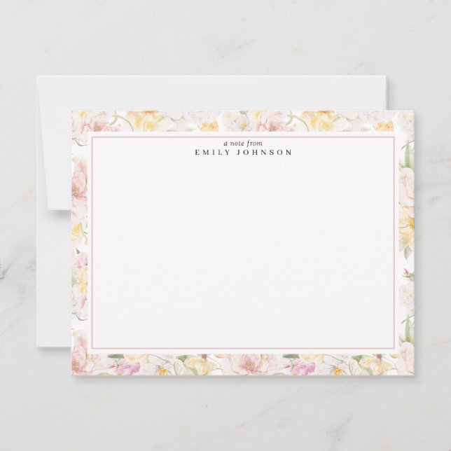 Tarjeta de nota con marco floral (Anverso)