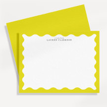 Tarjeta de nota con marco ondulado amarillo solead