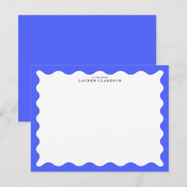 Tarjeta de nota con marco ondulado azul cobalto