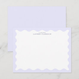 Tarjeta de nota con marco ondulado lavanda pastel