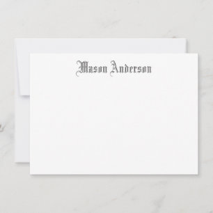 Tarjeta de nota con monograma de letra script vint