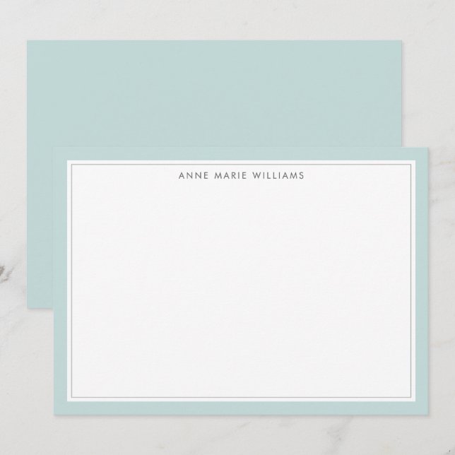 Tarjeta de nota con nombre de borde dos minimalist (Anverso / Reverso)