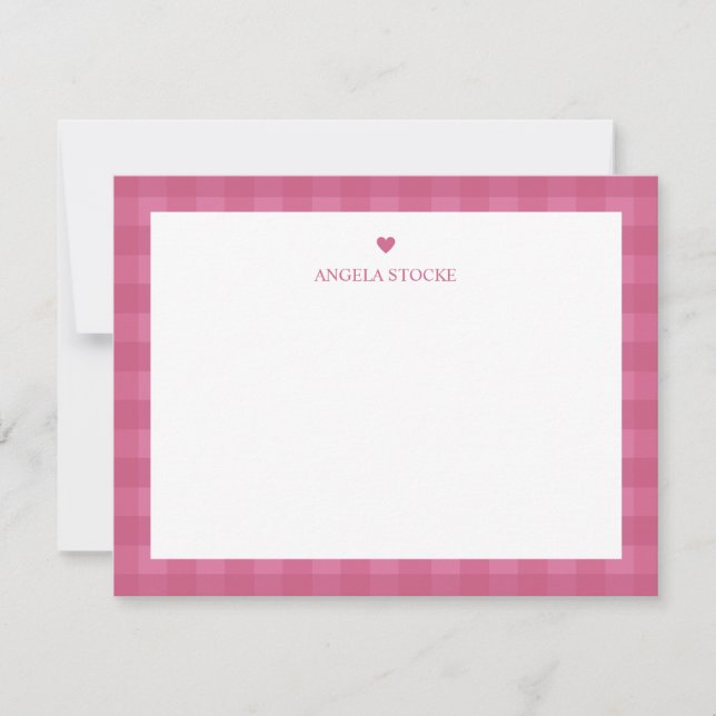 Tarjeta de nota con nombre personalizado corazón r (Anverso)