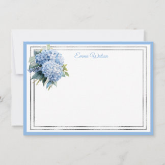 Tarjeta de nota con nombre personalizado Hydrangea