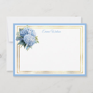 Tarjeta de nota con nombre personalizado Hydrangea