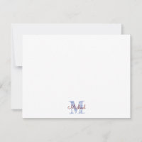 Tarjeta de nota con nombre personalizado Monograma