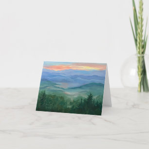 Tarjeta de nota con pintura de cortinas
