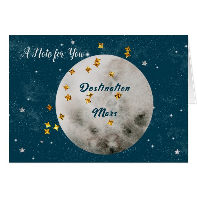 Tarjeta de nota con Planet Mars (Anverso (Horizontal))
