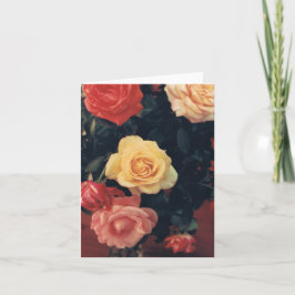 Tarjeta de nota con Rosas