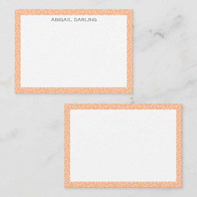 Tarjeta de nota con textura de corazón rosa (Anverso / Reverso)