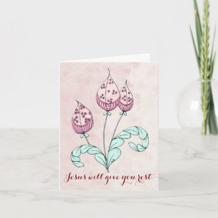 Tarjeta De Nota Con Tres Flores Brillantes