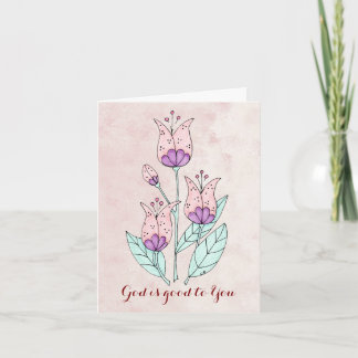 Tarjeta de nota con tulipanes caprichosos