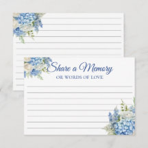 Tarjeta de nota conmemorativa de Hortensia Azul pa