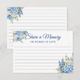 Tarjeta de nota conmemorativa de Hortensia Azul pa