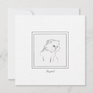 Tarjeta de nota contemporánea Ragdoll Cat Black an