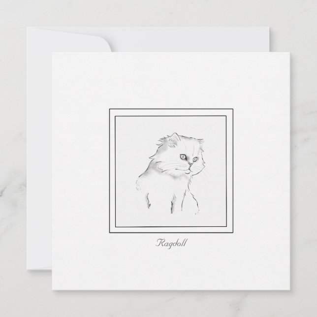 Tarjeta de nota contemporánea Ragdoll Cat Black an (Anverso)