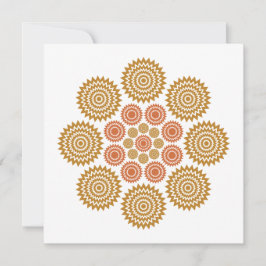 Tarjeta de nota cósmica Kaleidoscope en oro y Nara