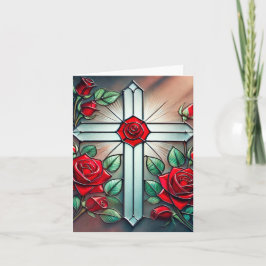 Tarjeta de nota cruzada y Rosa