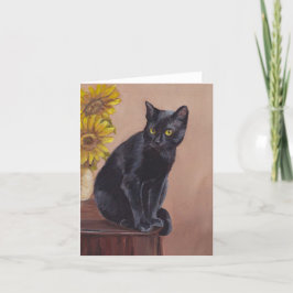 Tarjeta de nota curiosa del arte del gatito del