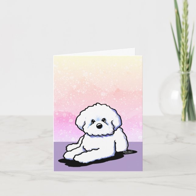 Tarjeta de nota Cute Bichon Frisé (Anverso)