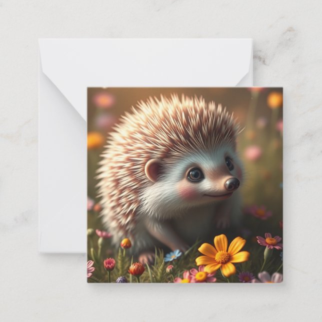 Tarjeta de nota Cute Hedgehog (Anverso)