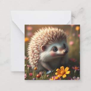 Tarjeta de nota Cute Hedgehog