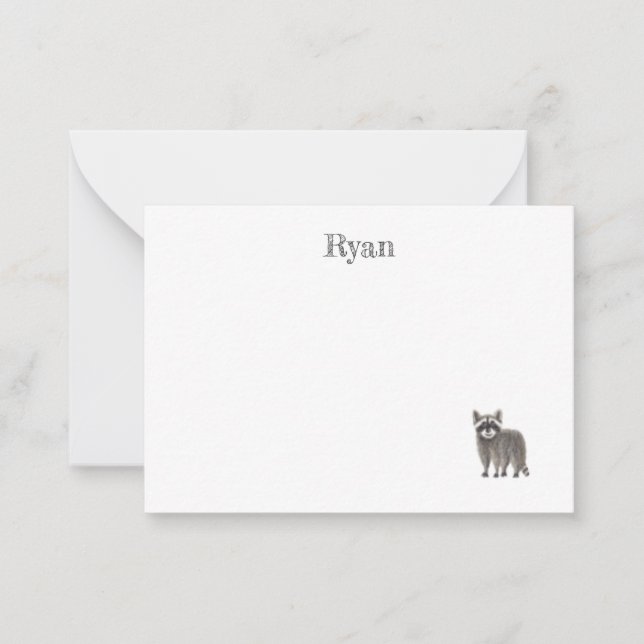 Tarjeta de nota Cute Racoon (Anverso)