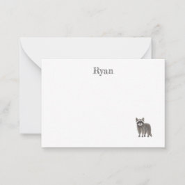 Tarjeta de nota Cute Racoon