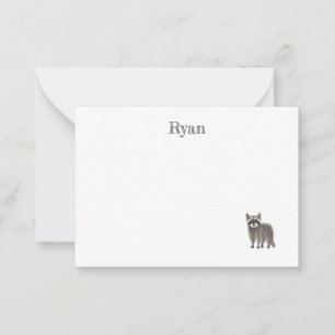 Tarjeta de nota Cute Racoon