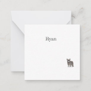 Tarjeta de nota Cute Racoon