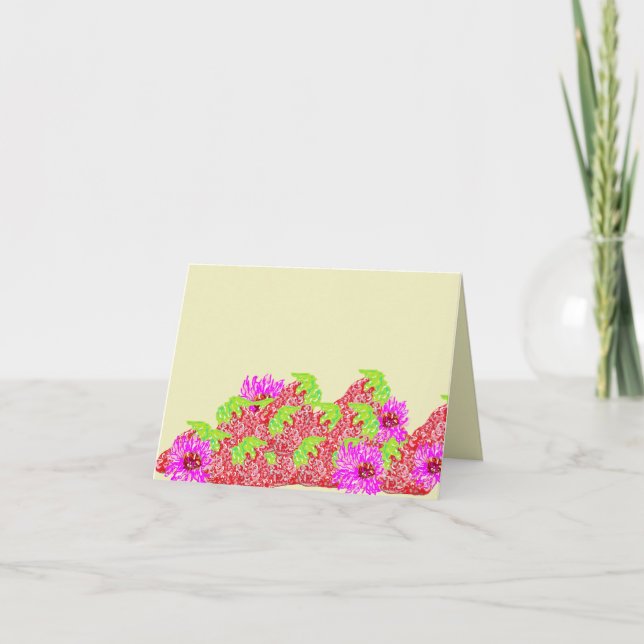 Tarjeta de nota : Daisies & Strawberries (Anverso)