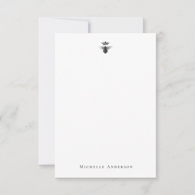 Tarjeta de nota de abeja de la reina de la época p (Anverso)