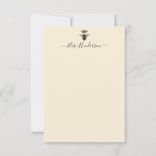 Tarjeta de nota de abeja de la reina de la época p (Anverso)