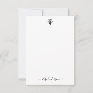Tarjeta de nota de abeja de la reina de la época p