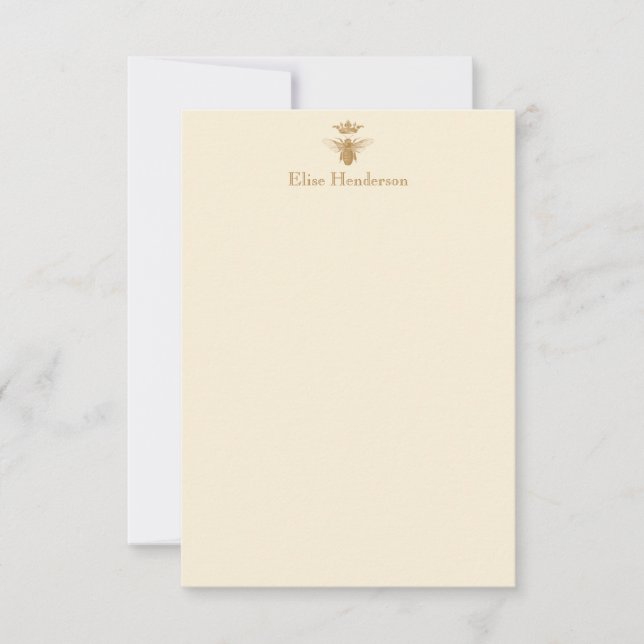 Tarjeta de nota de abeja de la reina de la época p (Anverso)